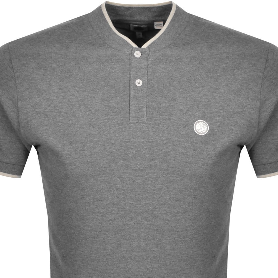 Alternative Image for ProductPretty Green Pique Grandad Collar T Shirt Grey2